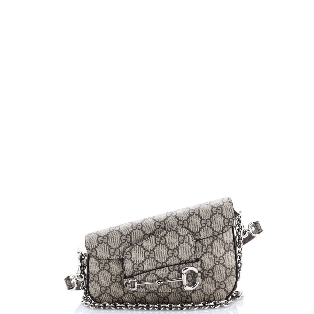 Horsebit 1955 Asymmetric Shoulder Bag GG Coated Canvas Mini