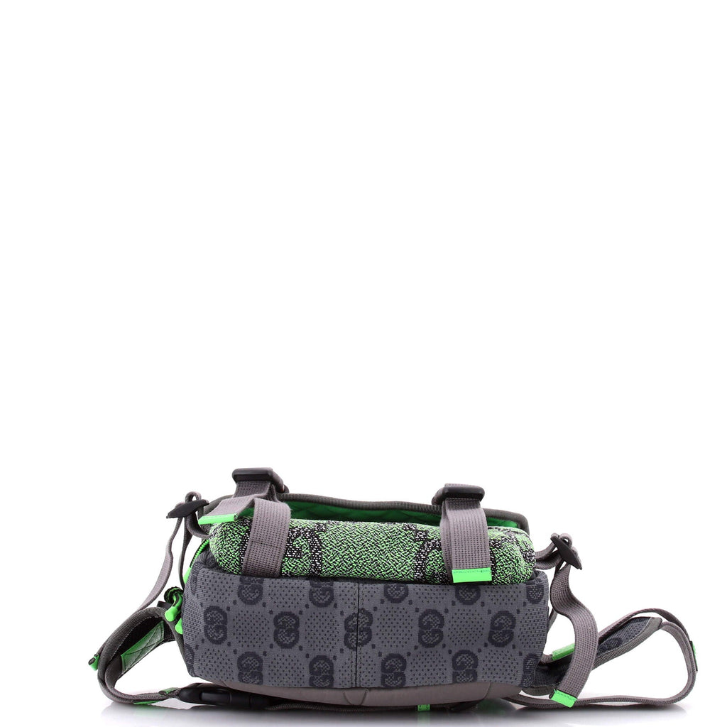 Buckle Flap Chest Strap Backpack GG Fabric with Rubber