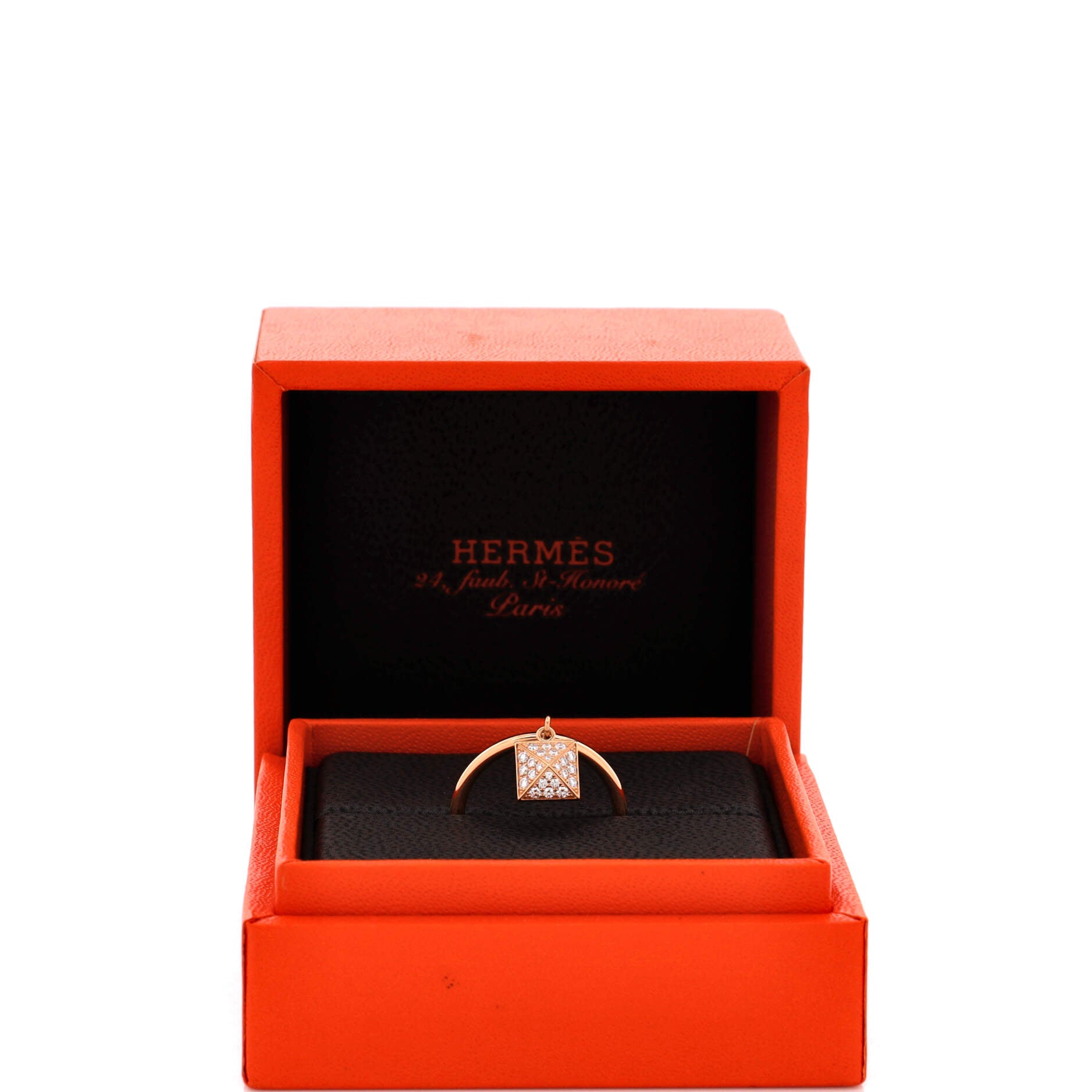 Clou d'H Charm Ring 18K Rose Gold and Diamonds Small