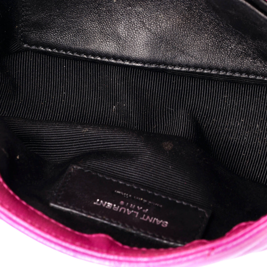 Classic Monogram College Chain Wallet Matelasse Chevron Leather