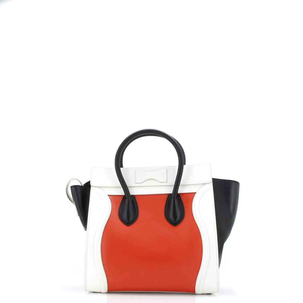 Tricolor Luggage Bag Leather Mini