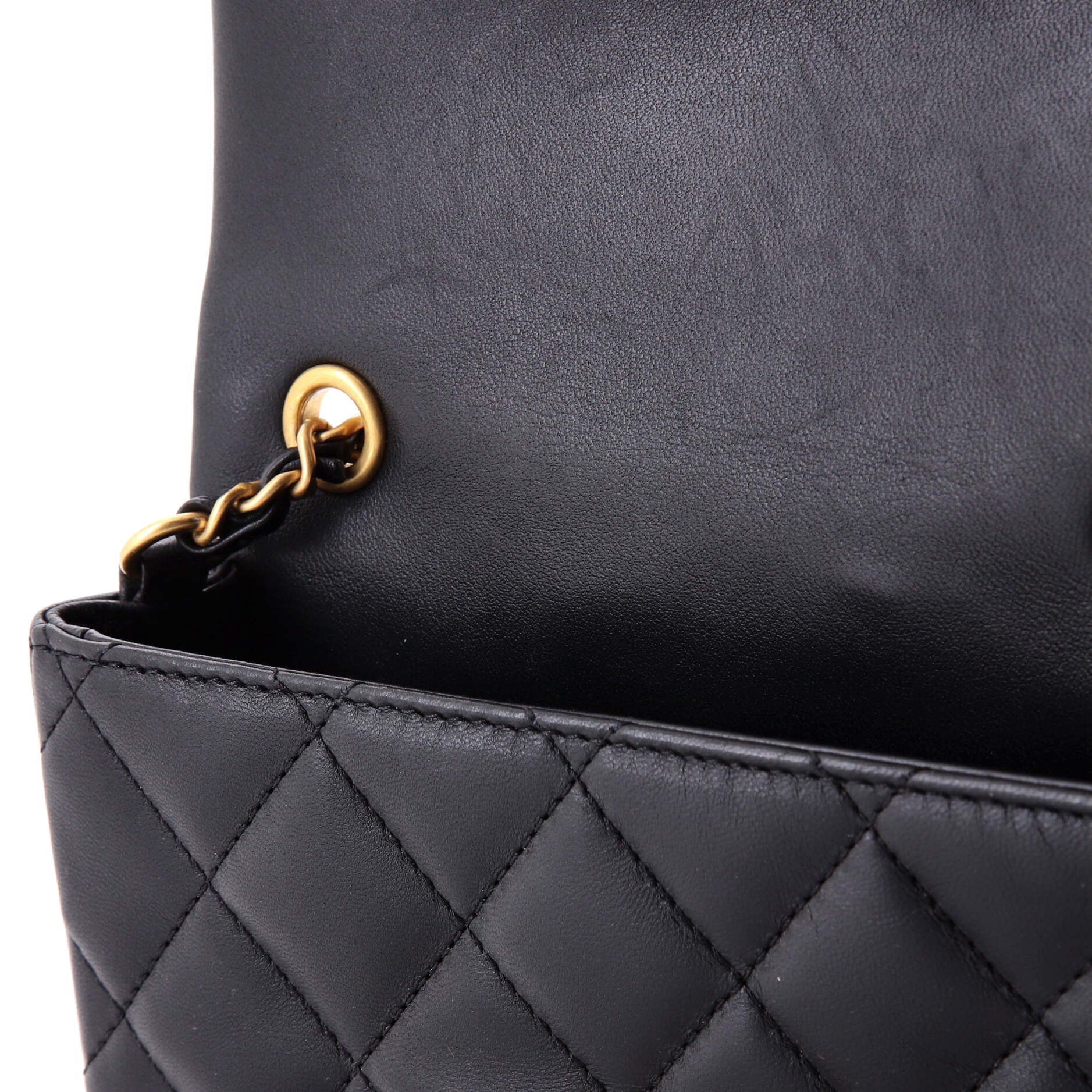 Heart Charms Flap Bag Quilted Lambskin Mini