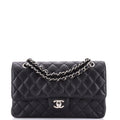 Classic Double Flap Bag Quilted Caviar Medium