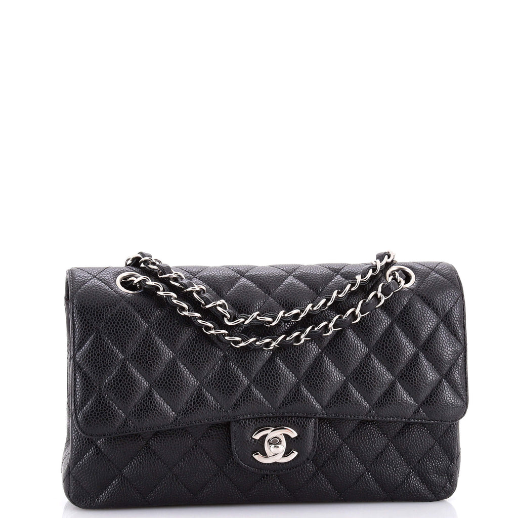 Classic Double Flap Bag Quilted Caviar Medium