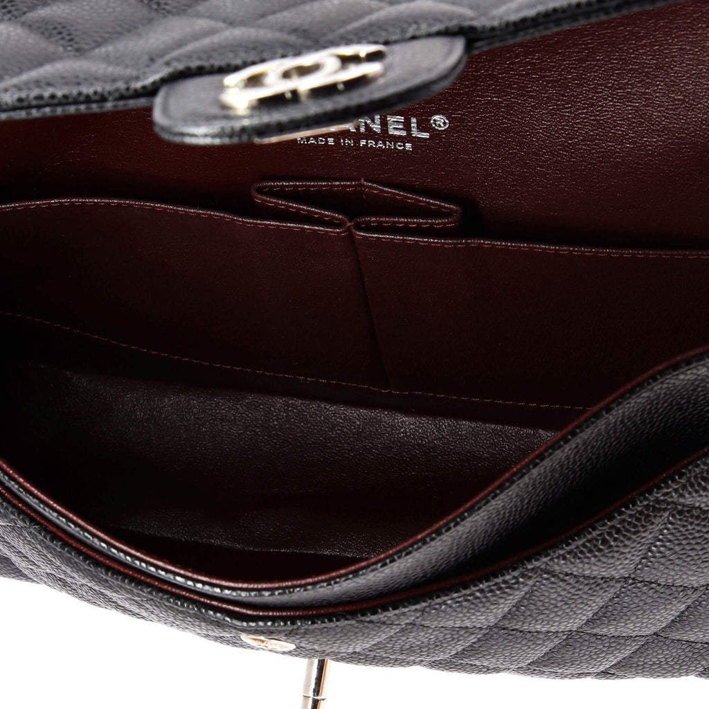 Classic Double Flap Bag Quilted Caviar Medium