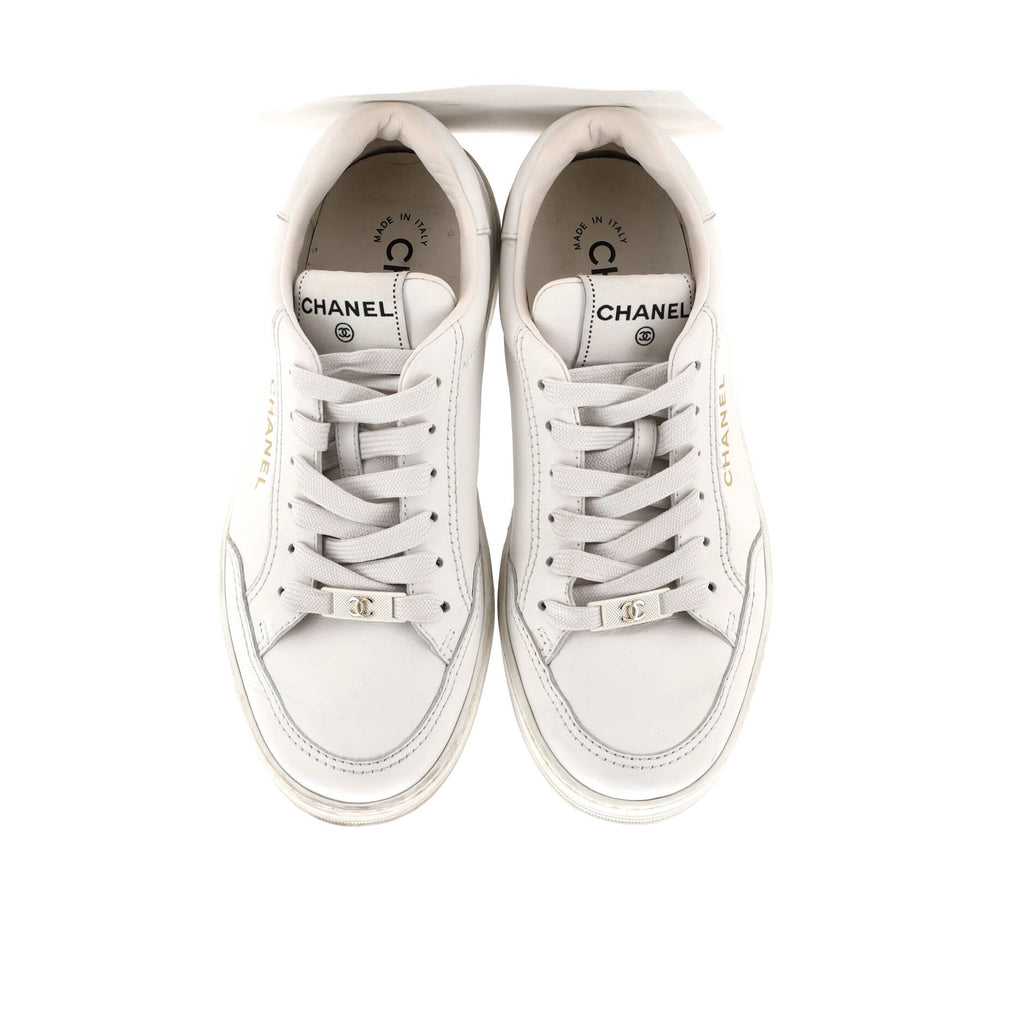 Women's CC Logo Low-Top Sneakers Leather