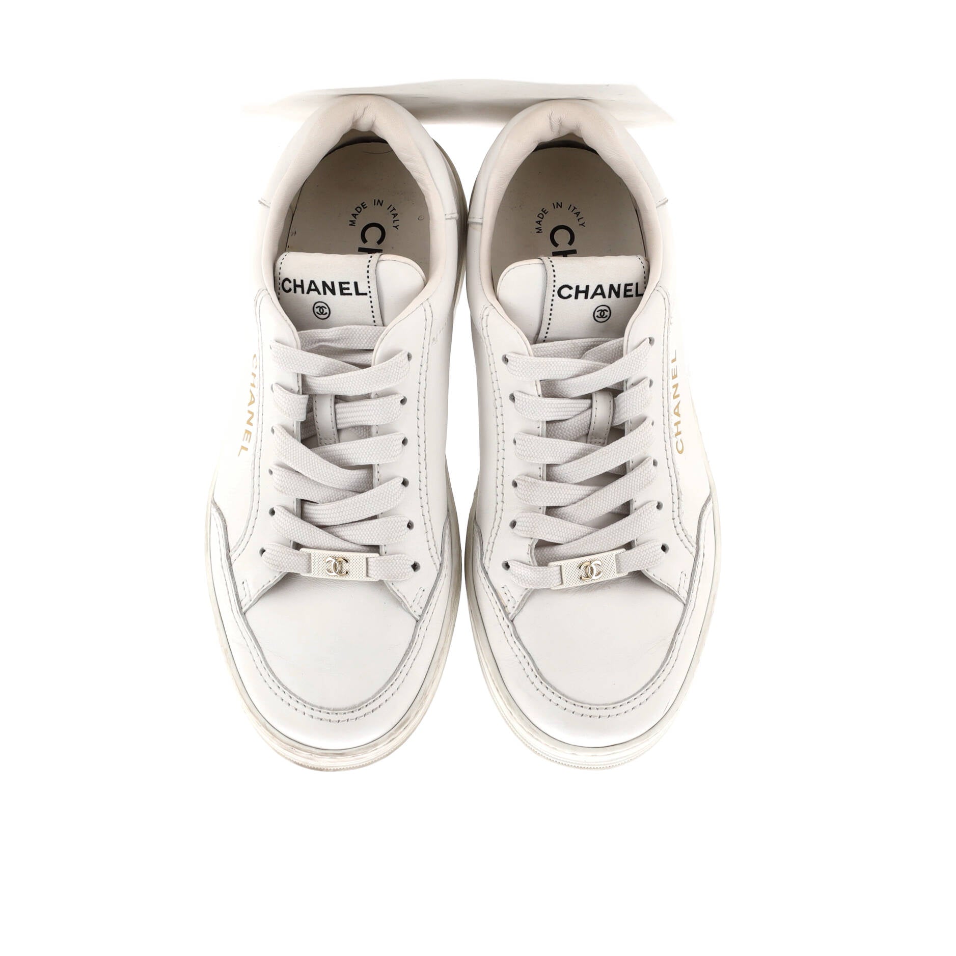 Women's CC Logo Low-Top Sneakers Leather