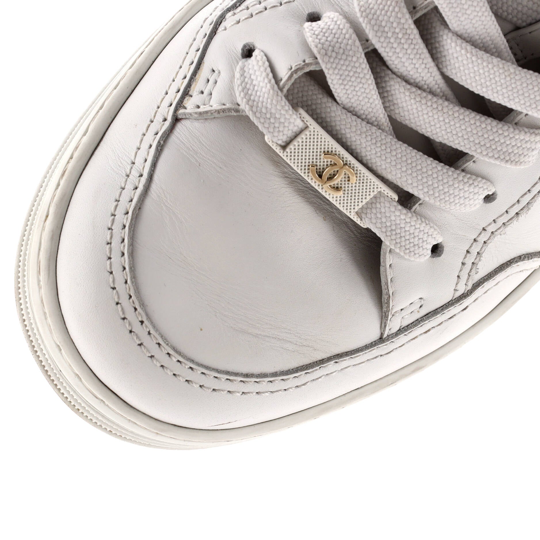 Women's CC Logo Low-Top Sneakers Leather