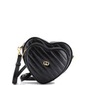 Interlocking G Heart Shoulder Bag Diagonal Quilted Leather Mini