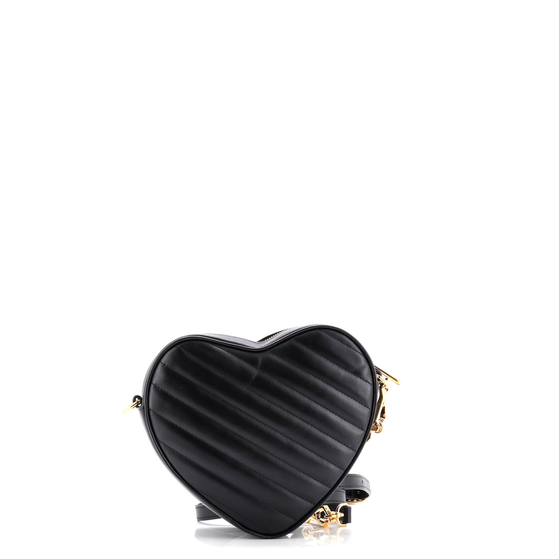 Interlocking G Heart Shoulder Bag Diagonal Quilted Leather Mini
