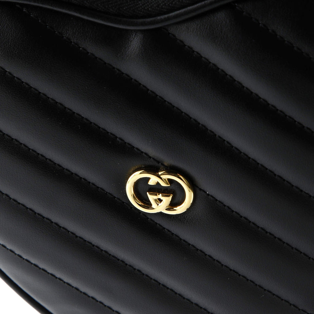 Interlocking G Heart Shoulder Bag Diagonal Quilted Leather Mini
