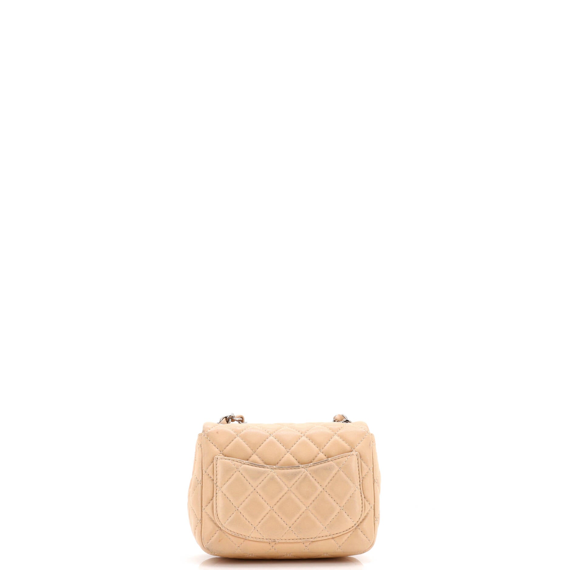 Square Classic Single Flap Bag Quilted Lambskin Mini