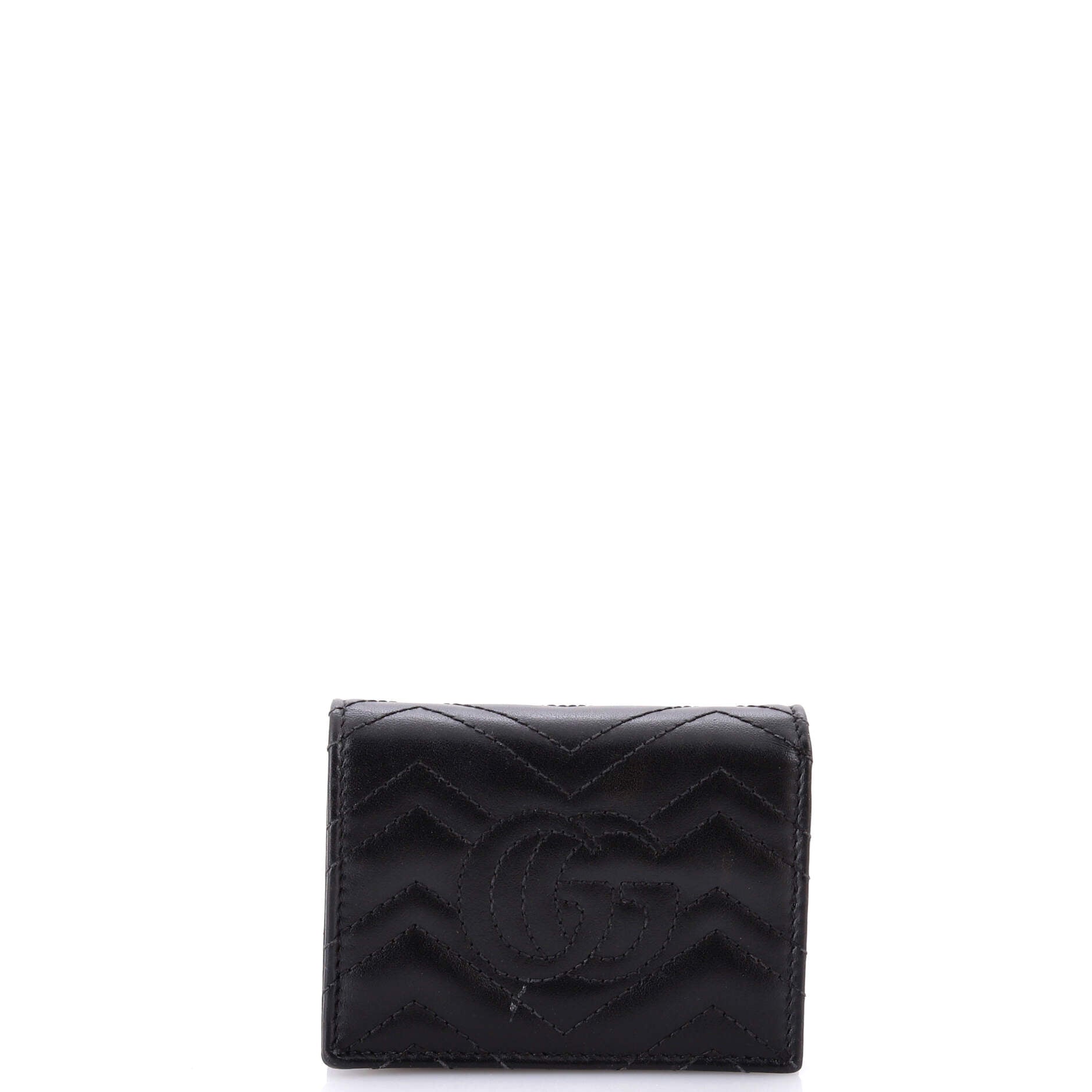 GG Marmont Flap Card Case Matelasse Leather