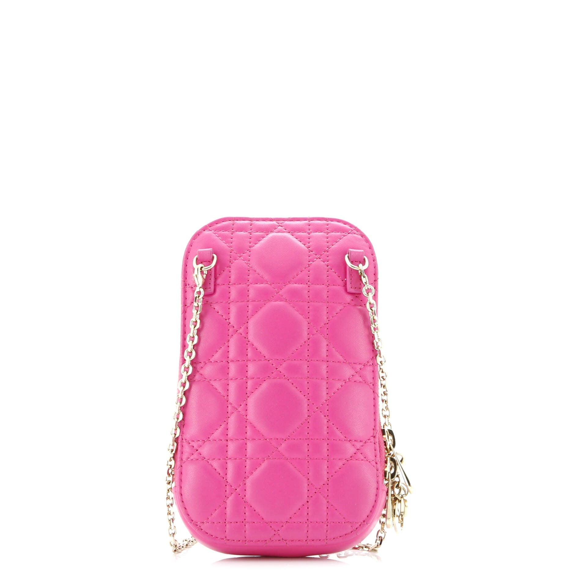 Lady Dior Phone Holder on Chain Cannage Quilt Lambskin