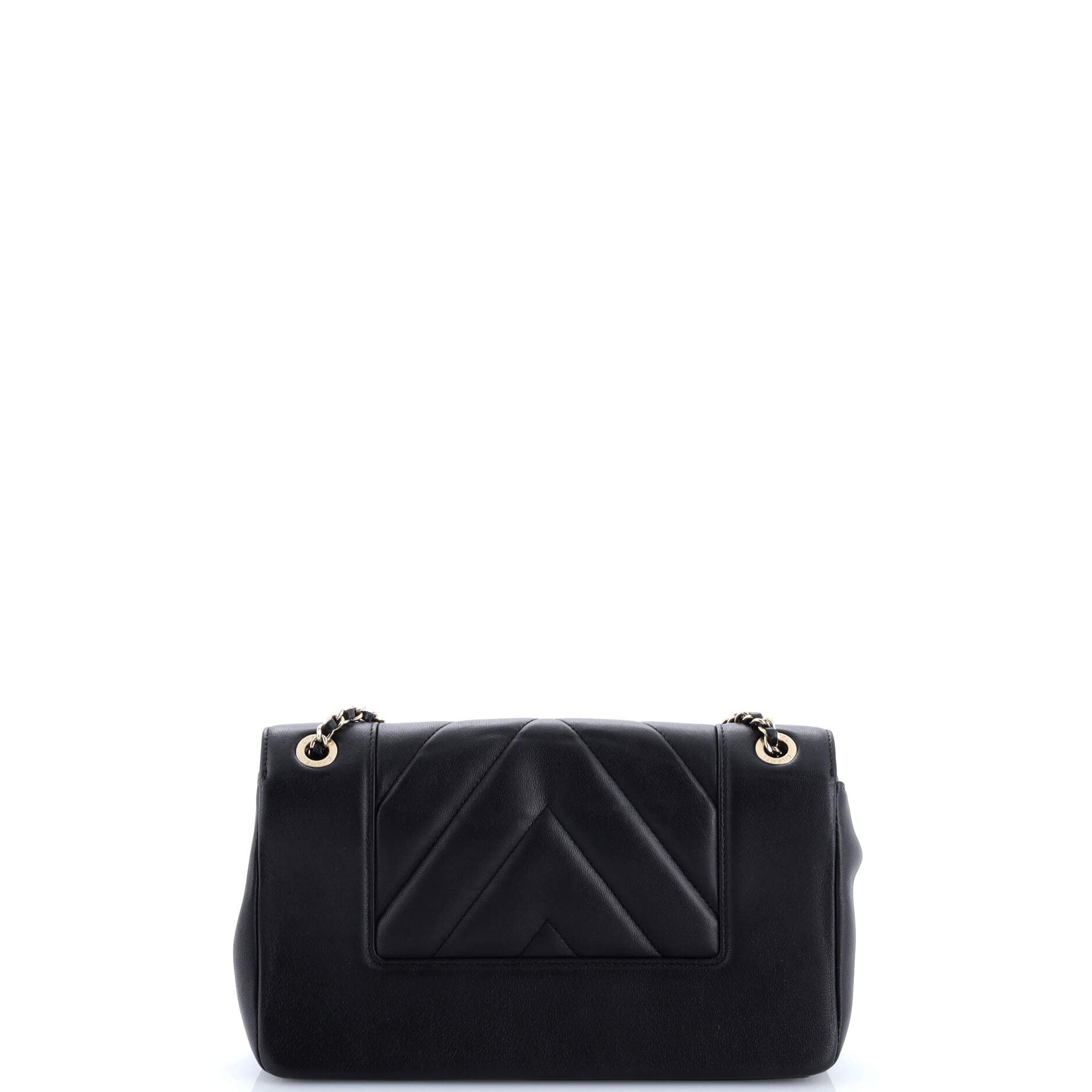 Mademoiselle Vintage Flap Bag Chevron Sheepskin Medium