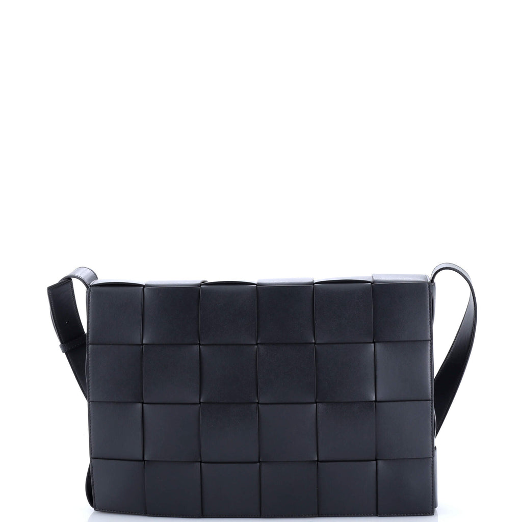 Cassette Messenger Bag Maxi Intrecciato Leather Medium