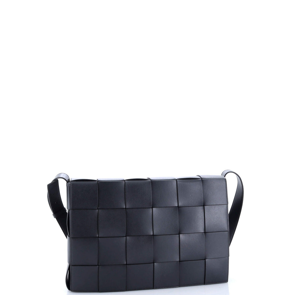 Cassette Messenger Bag Maxi Intrecciato Leather Medium