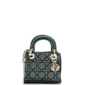 Lady Dior Chain Bag Cannage Beaded Satin with Leather Mini