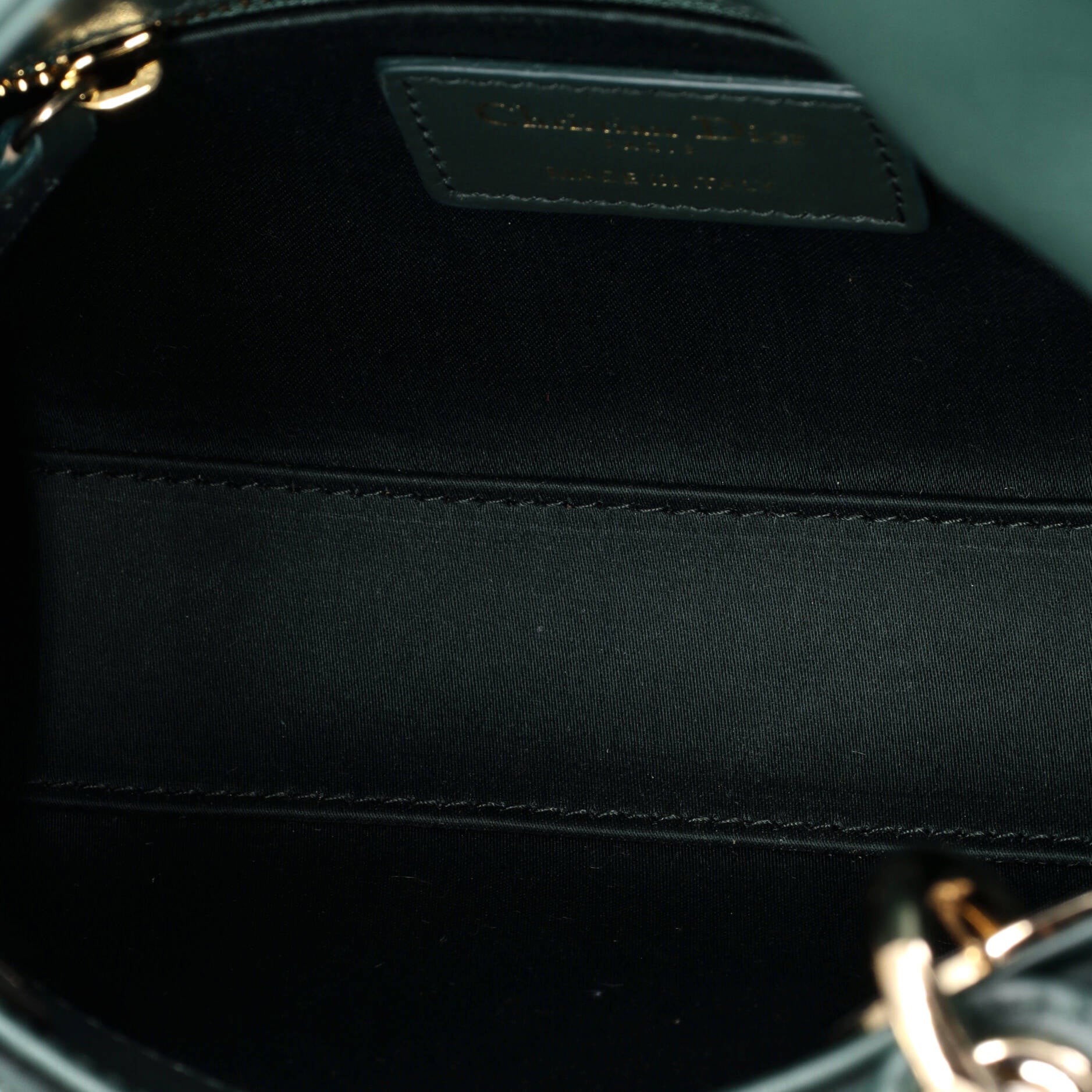 Lady Dior Chain Bag Cannage Beaded Satin with Leather Mini