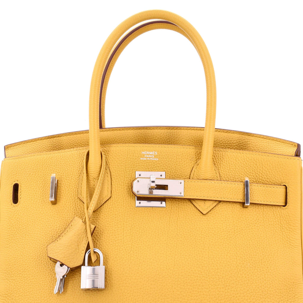 Birkin Handbag Jaune Ambre Togo with Palladium Hardware 30
