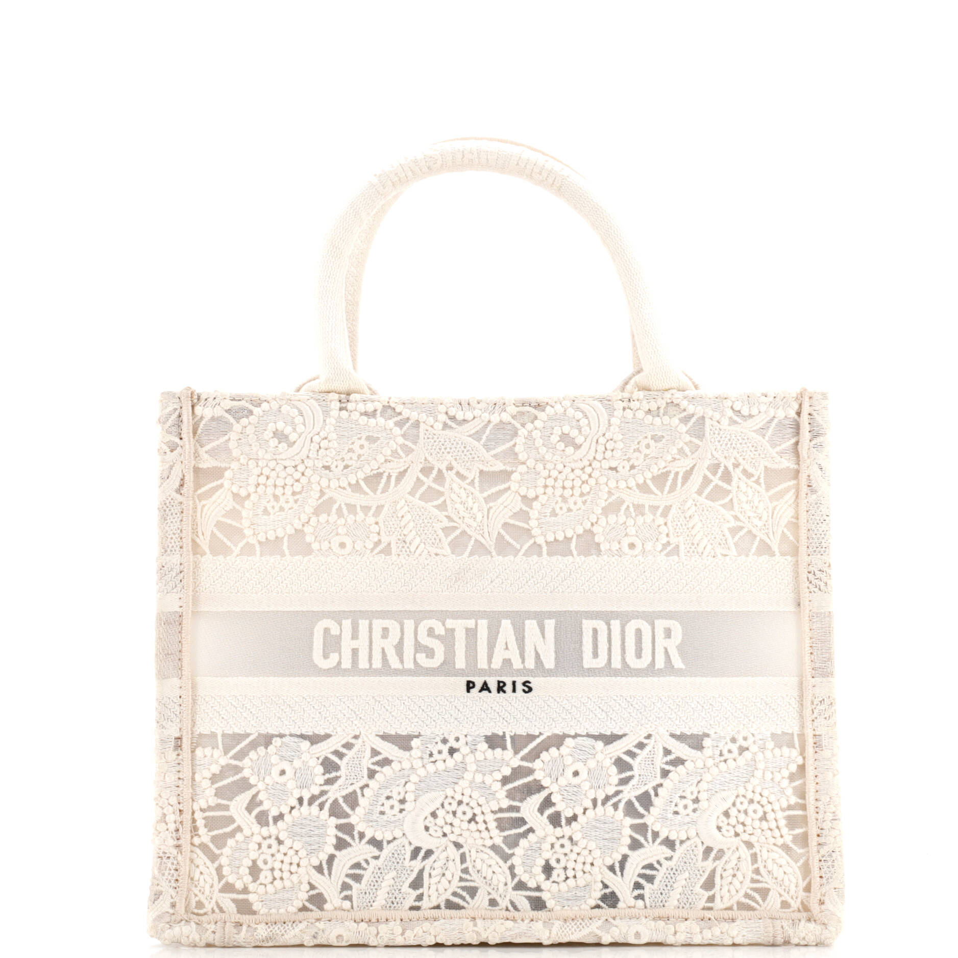 Book Tote Embroidered Lace Small