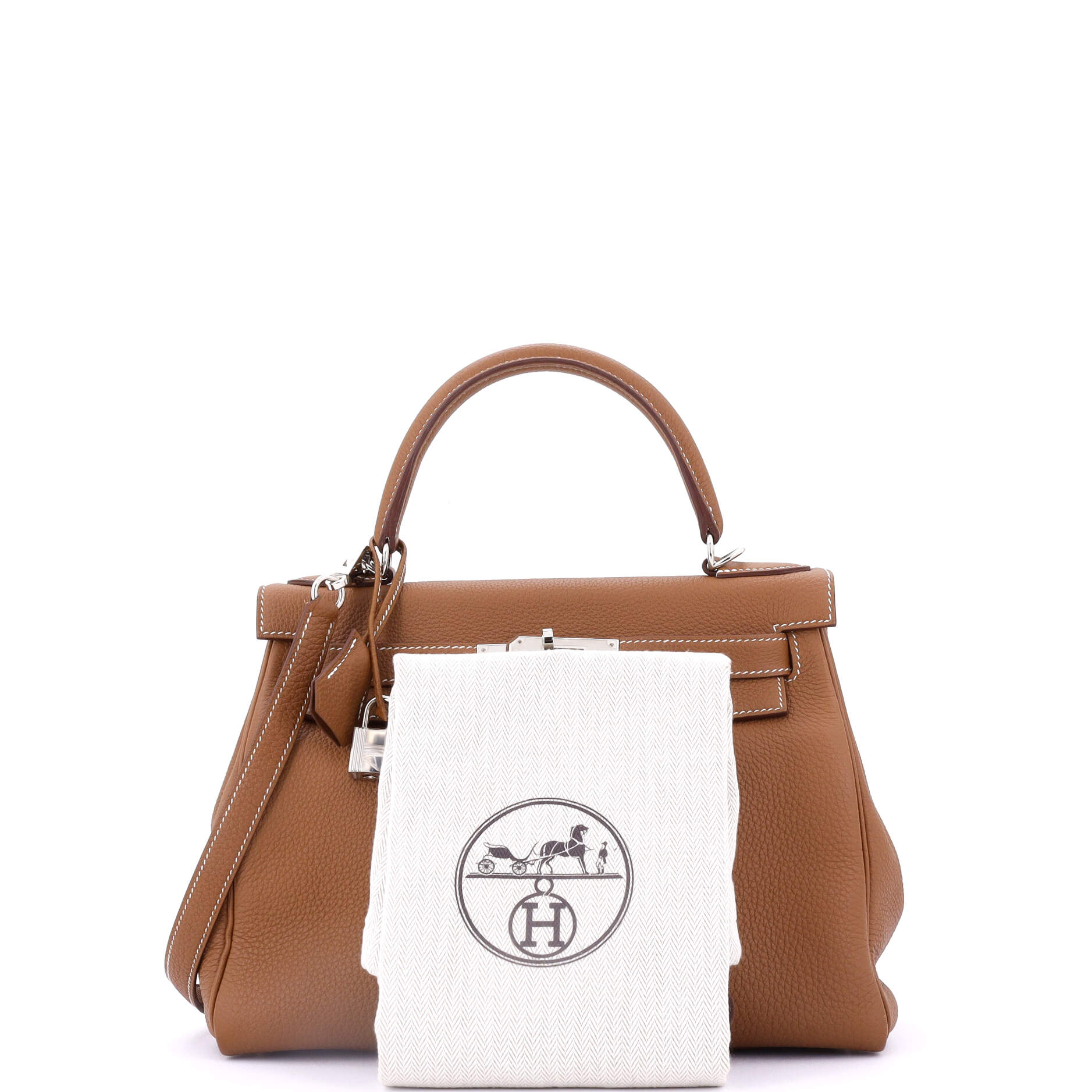 Kelly Handbag Gold Togo with Palladium Hardware 28