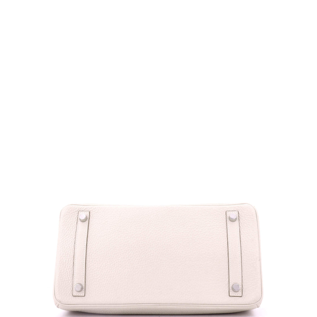 Birkin Handbag Light Clemence with Palladium Hardware 30