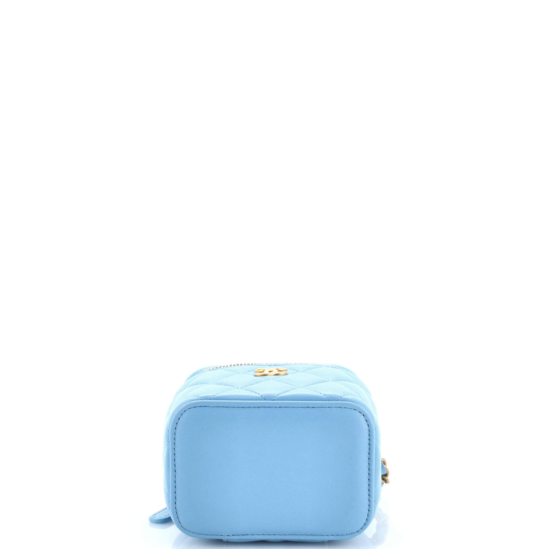Pearl Crush Vanity Case with Chain Quilted Lambskin Mini