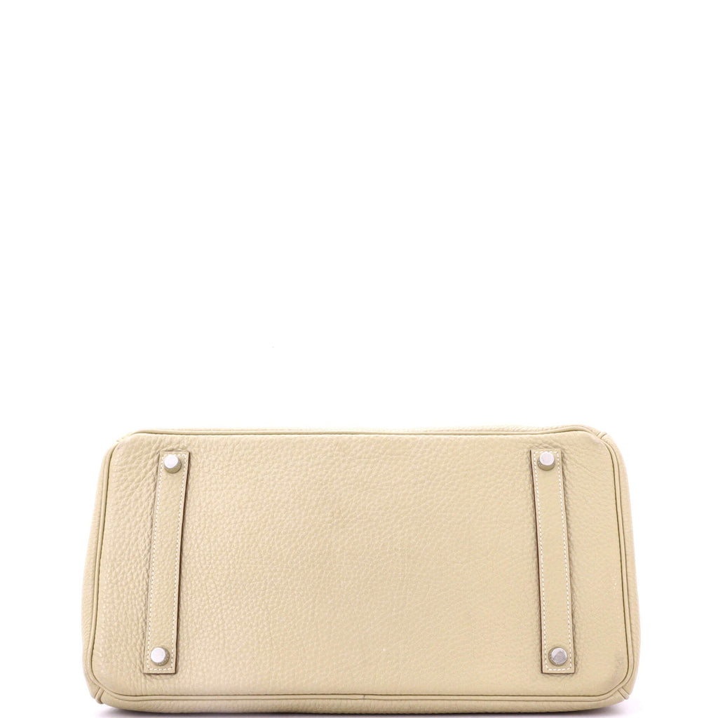 Birkin Handbag Light Clemence with Palladium Hardware 35