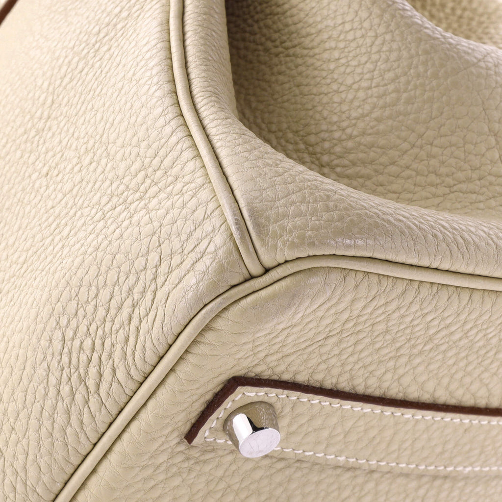 Birkin Handbag Light Clemence with Palladium Hardware 35
