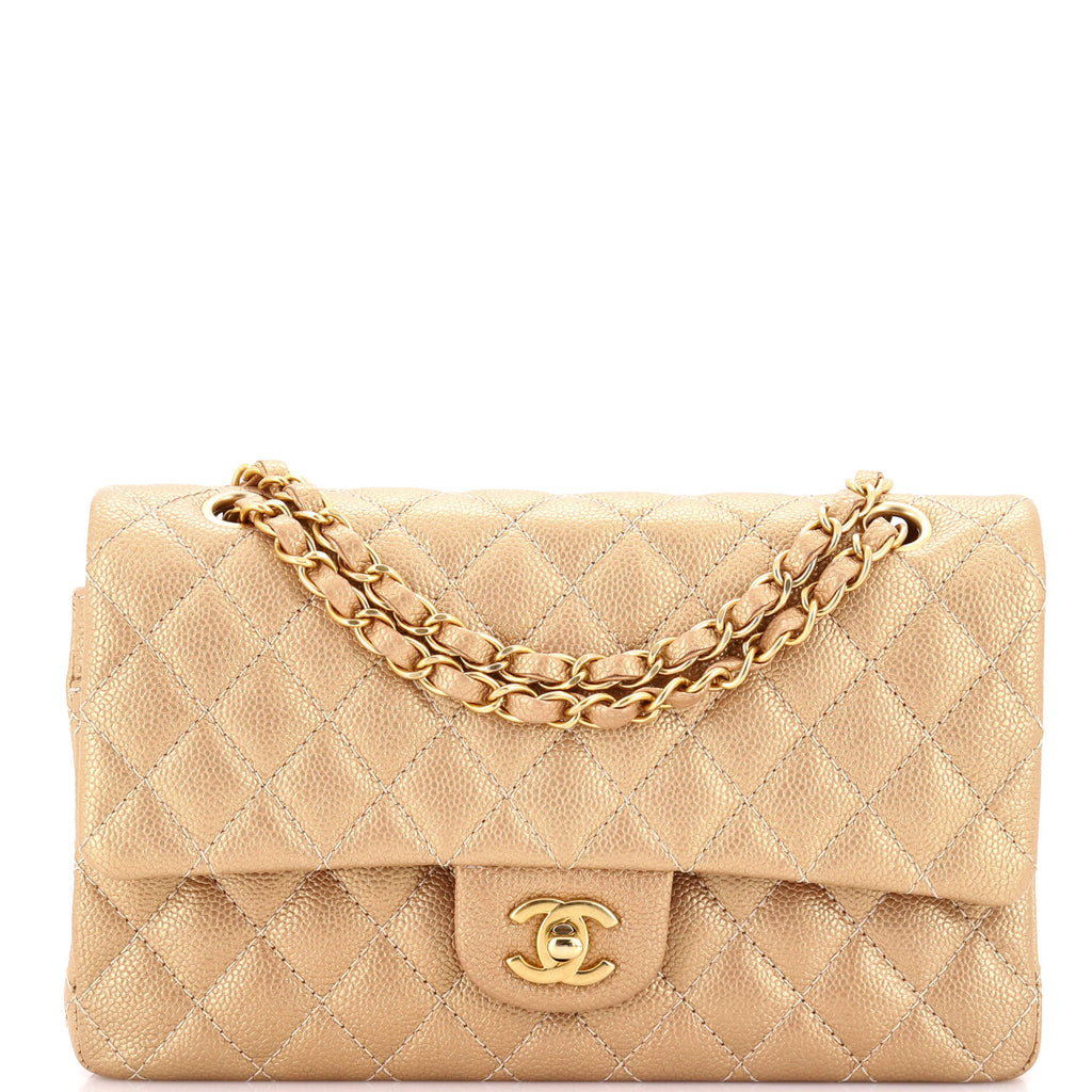 Classic Double Flap Bag Quilted Iridescent Caviar Medium