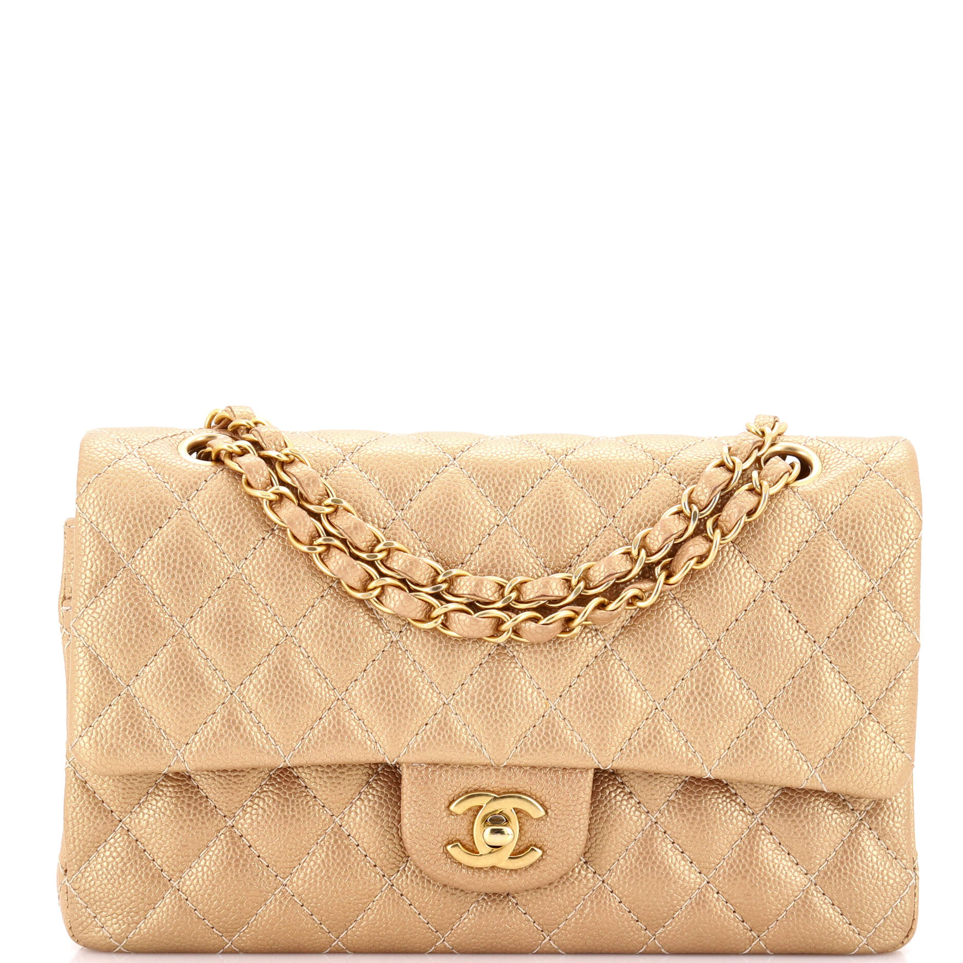 Classic Double Flap Bag Quilted Iridescent Caviar Medium