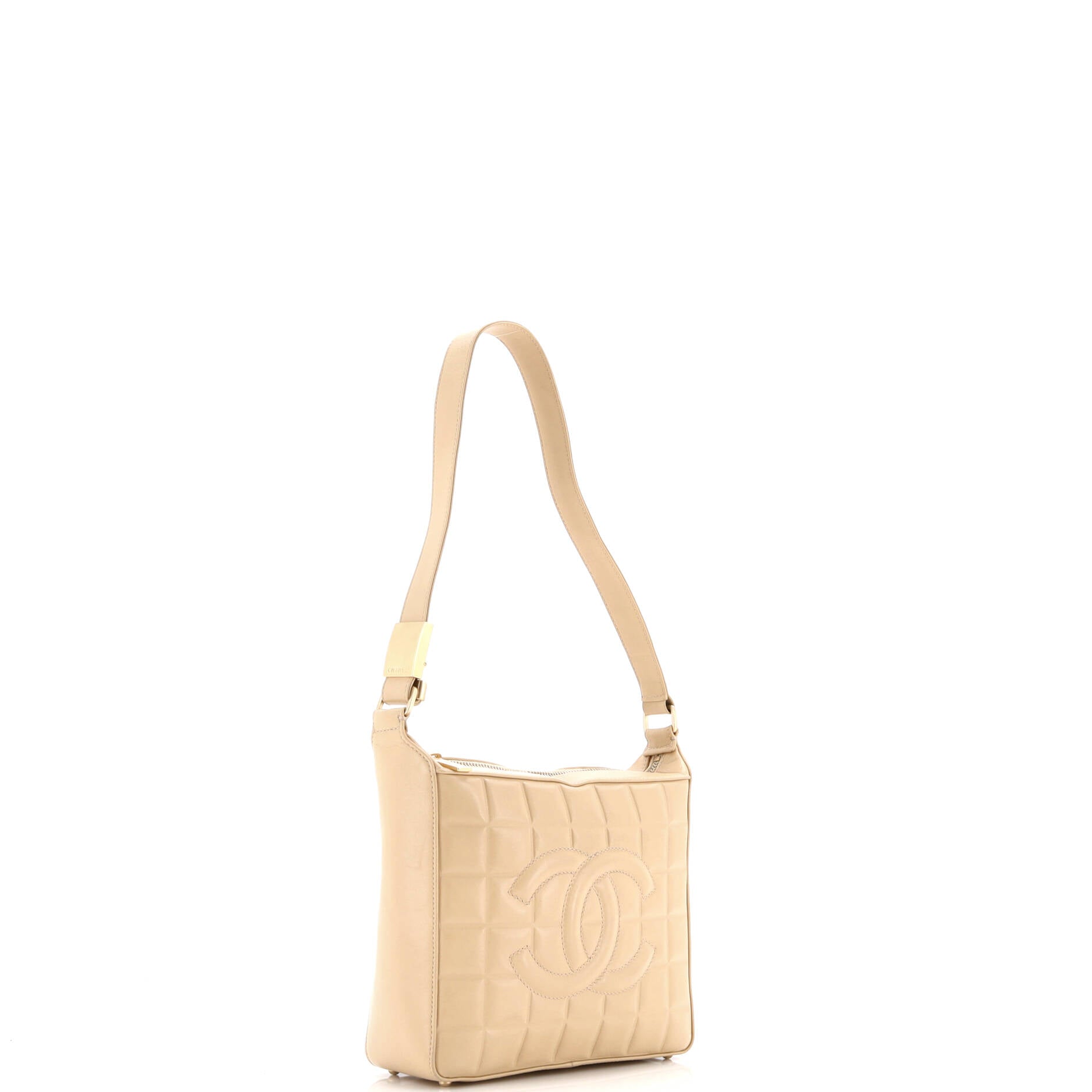 Chocolate Bar CC Shoulder Bag Quilted Leather Small