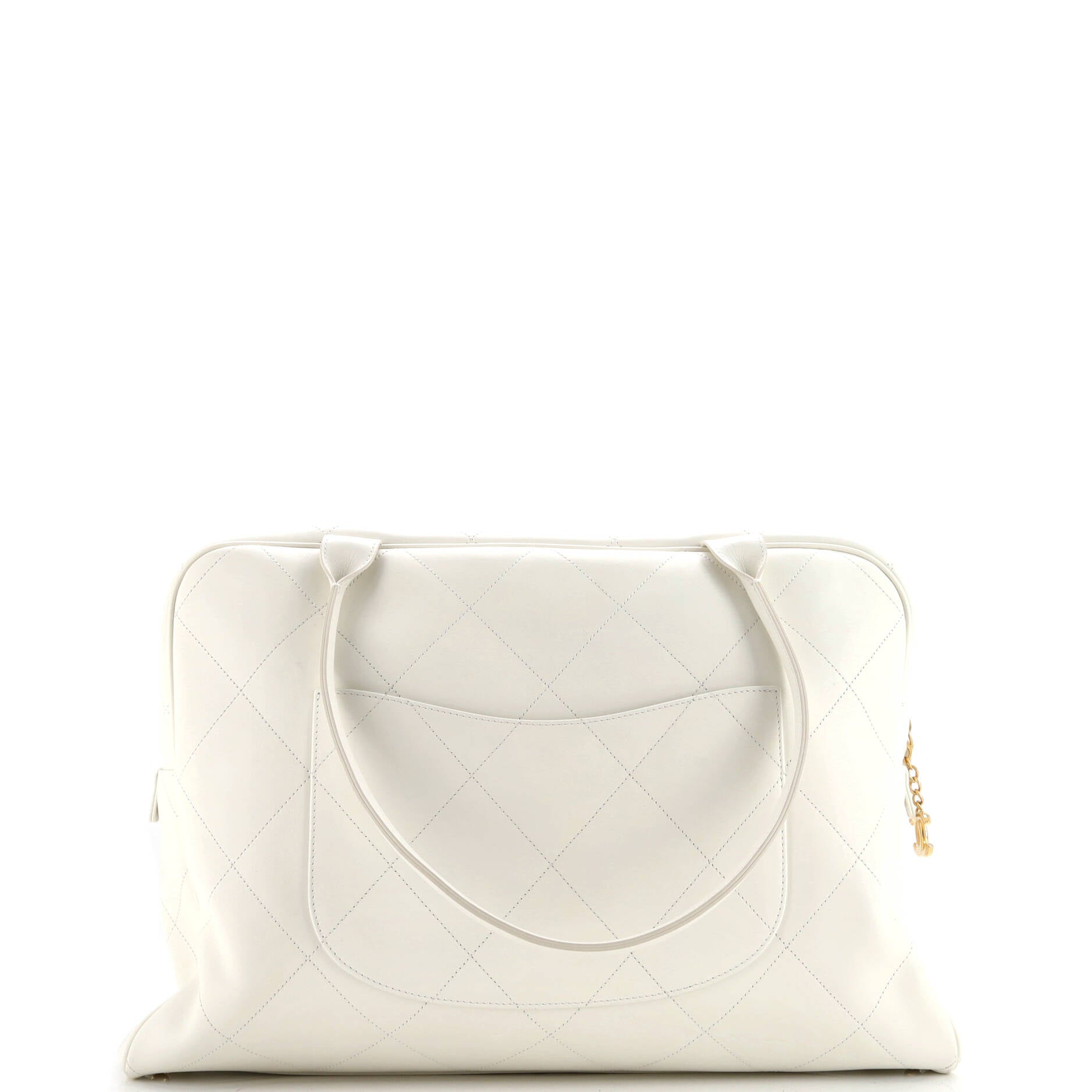 Logo Bowler Bag Stitched Calfskin Maxi