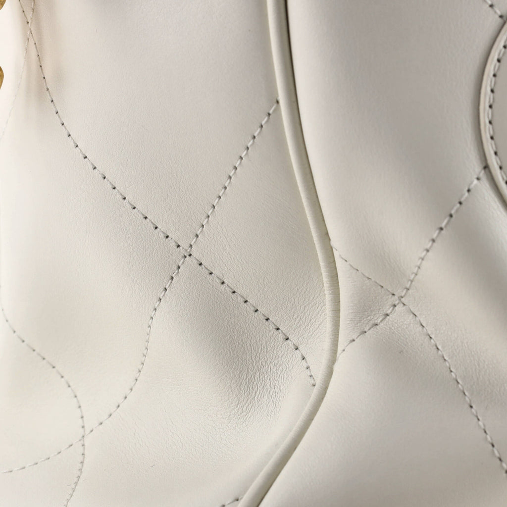 Logo Bowler Bag Stitched Calfskin Maxi