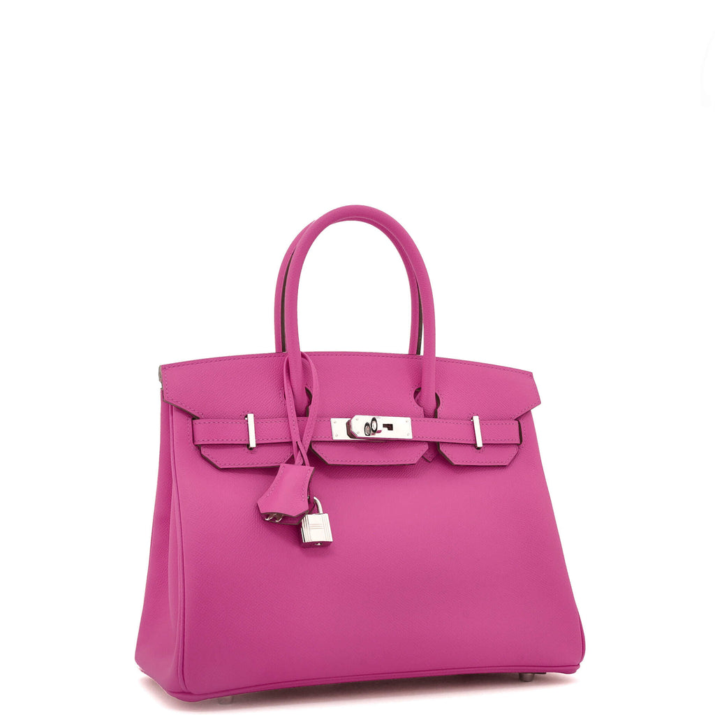 Birkin Handbag Rose Pourpre Epsom with Palladium Hardware 30