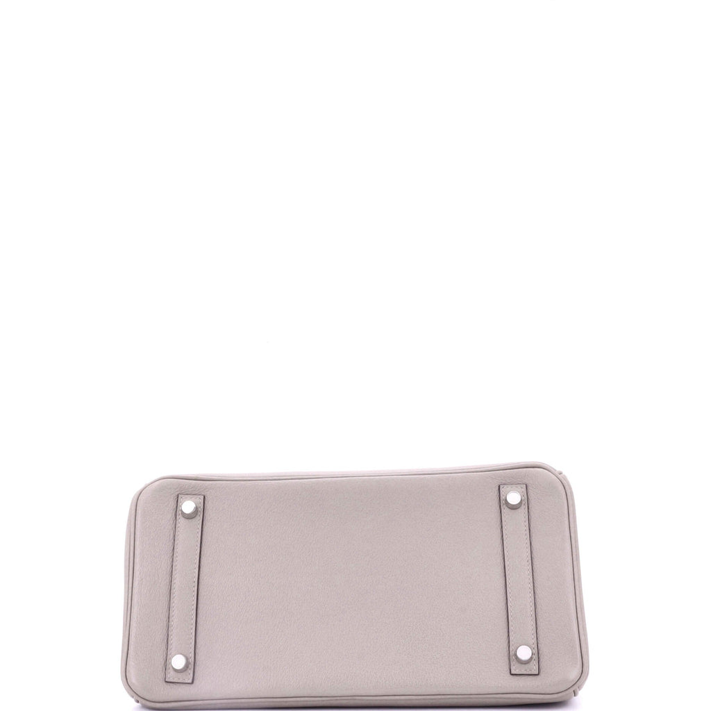 Birkin Handbag Grey Novillo with Palladium Hardware 30