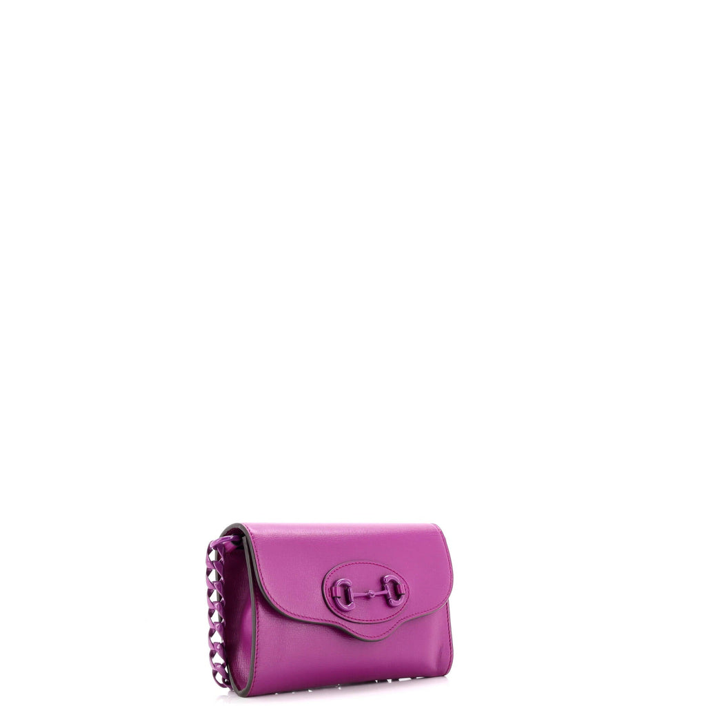 Horsebit 1955 Curved Flap Shoulder Bag Leather Mini