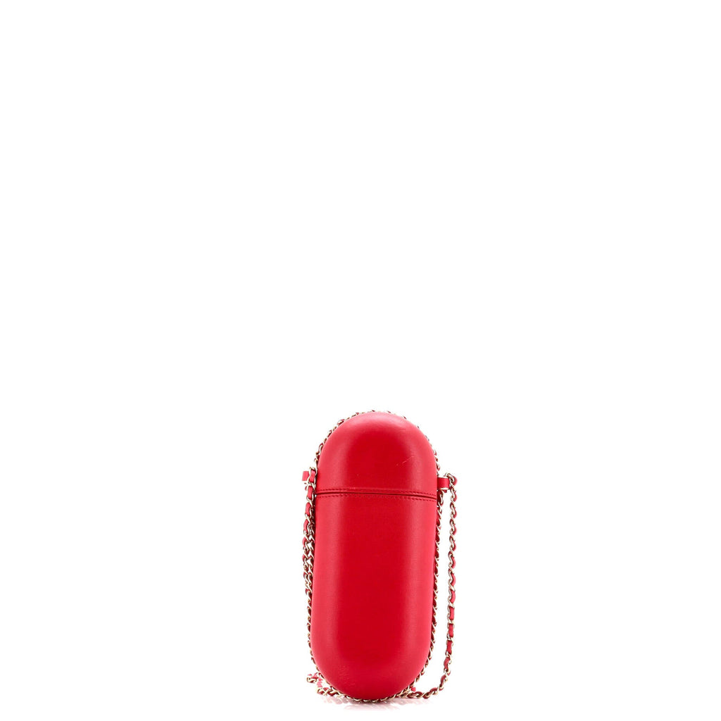 Chain Around Phone Holder Box Crossbody Lambskin