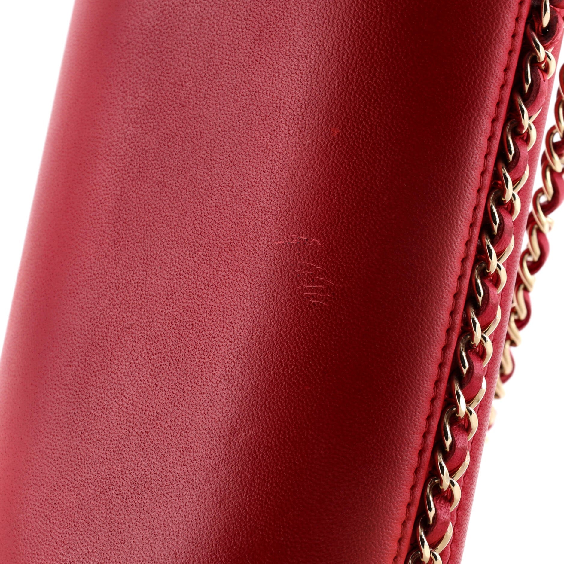 Chain Around Phone Holder Box Crossbody Lambskin
