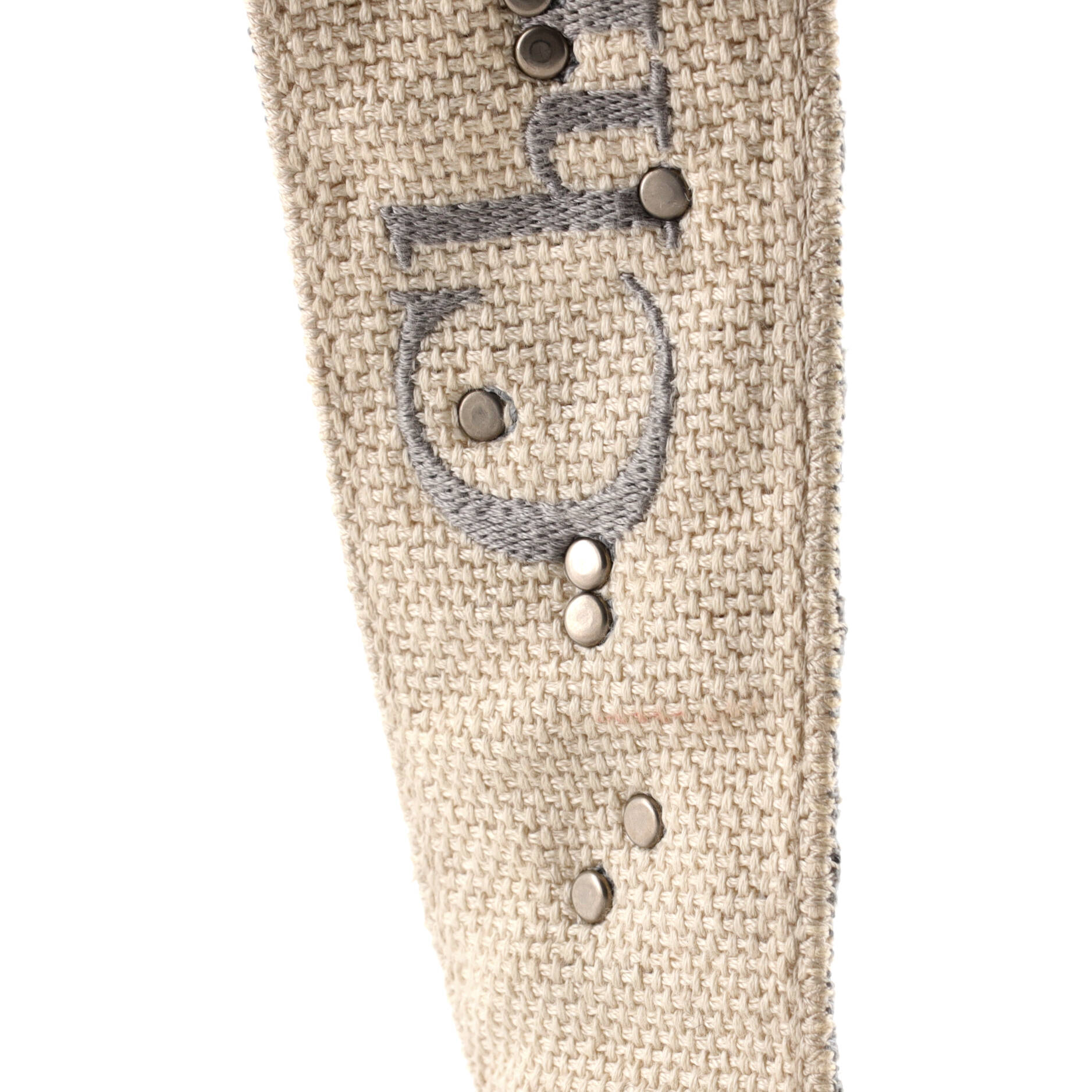 Shoulder Strap Embellished Oblique Canvas