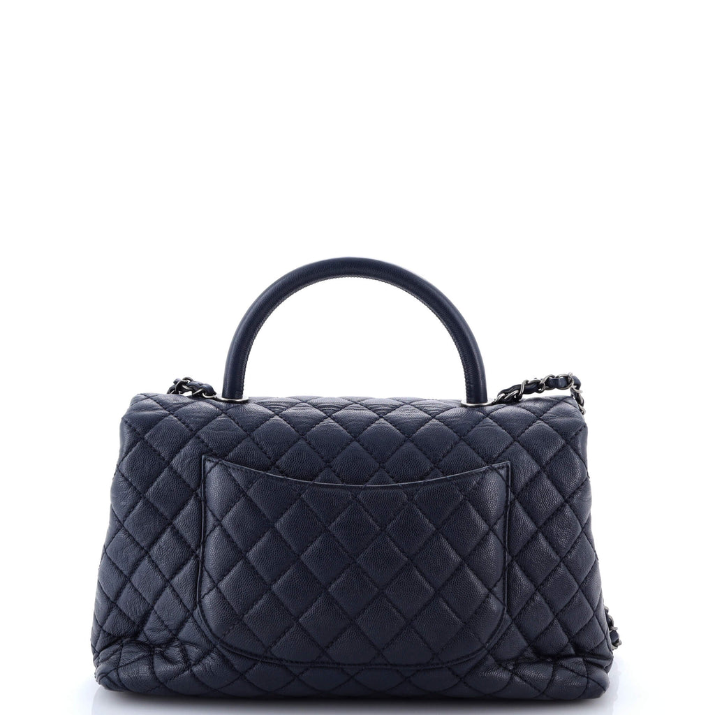Coco Top Handle Bag Quilted Caviar Medium