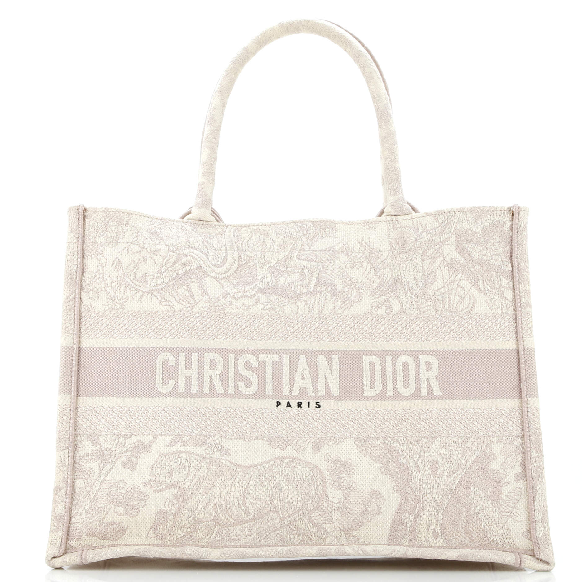 Book Tote Embroidered Canvas Medium