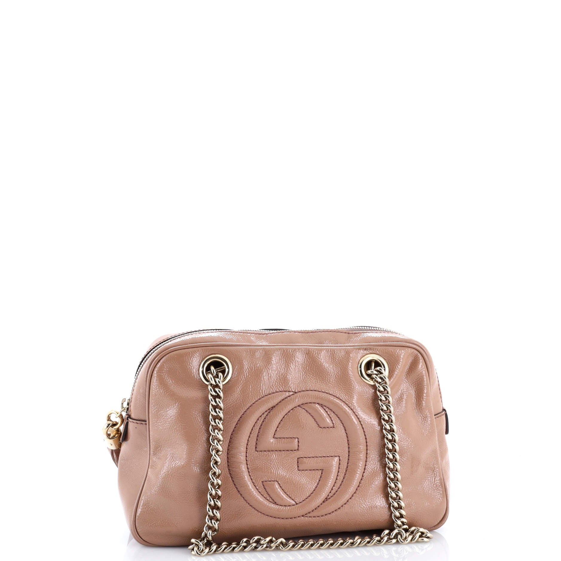 Soho Chain Zip Shoulder Bag Patent Small
