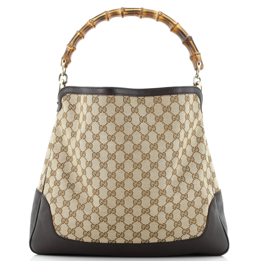 Diana Bamboo Shoulder Bag GG Canvas Medium