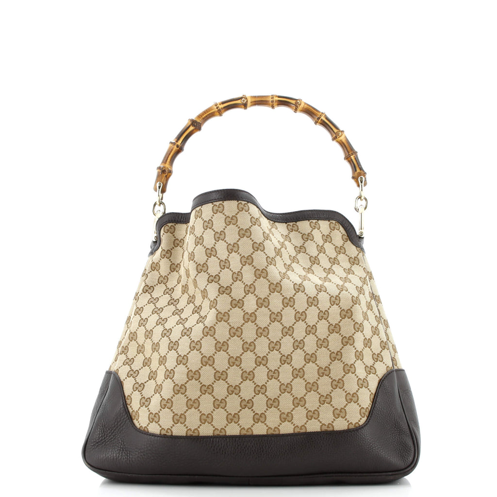 Diana Bamboo Shoulder Bag GG Canvas Medium