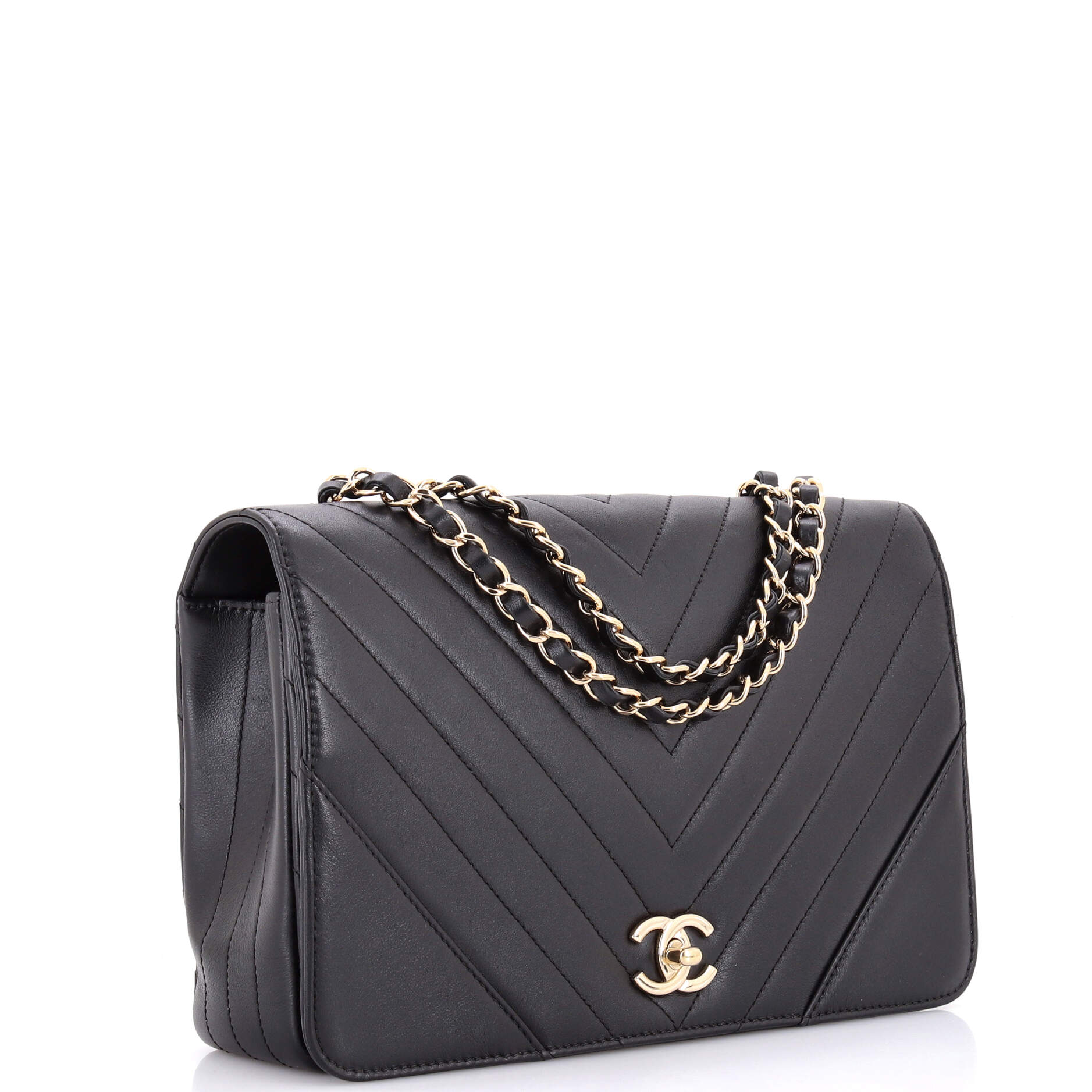 Statement Flap Bag Chevron Calfskin Medium