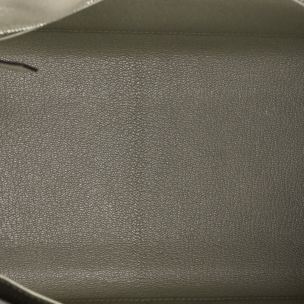 Kelly Handbag Grey Epsom with Palladium Hardware 32