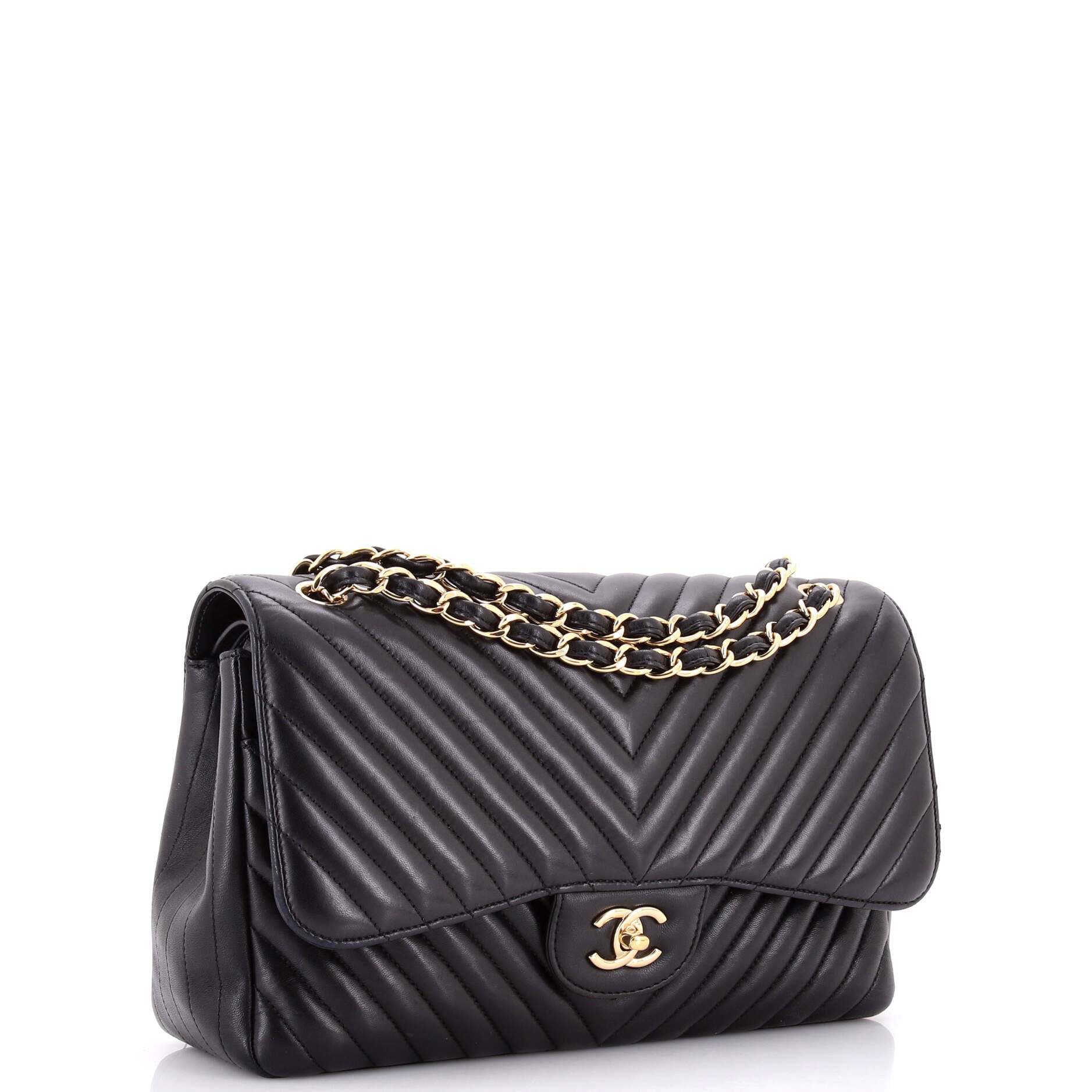 Classic Double Flap Bag Chevron Lambskin Jumbo