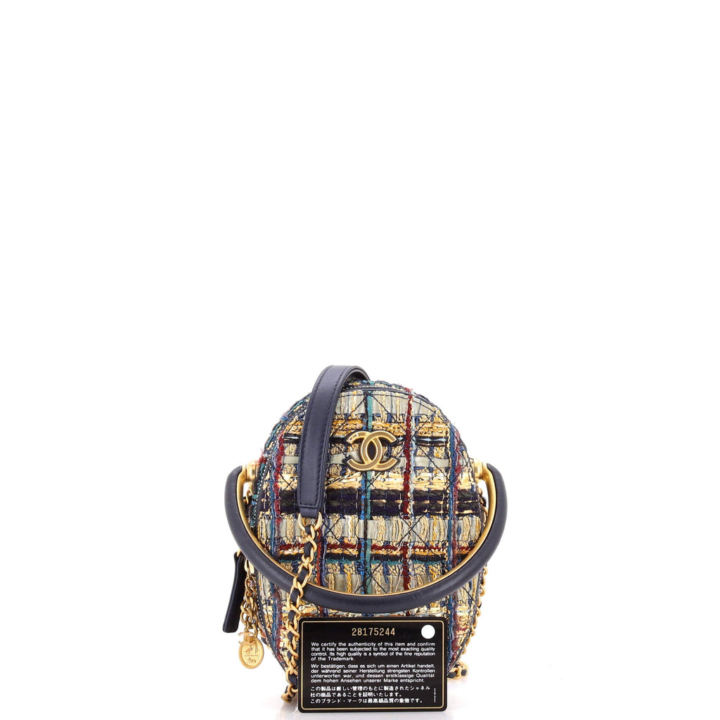 Paris-New York Oval Camera Case Quilted Tweed Small